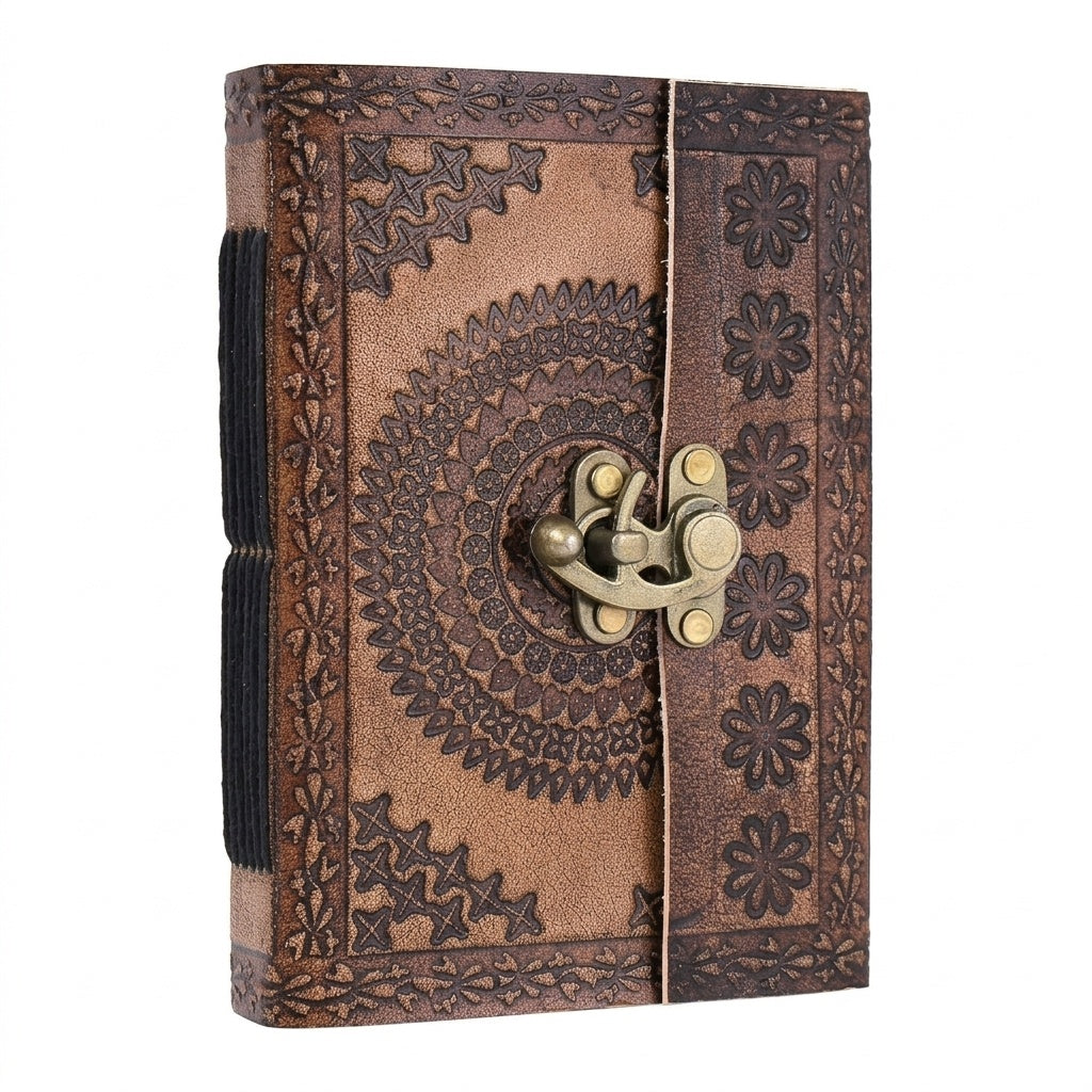 Vintage Leather Journal with Brass Lock