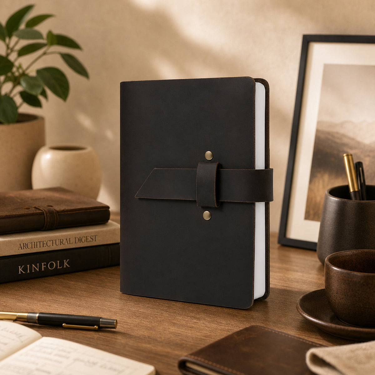 Refillable Leather Ring-Binder Journal (8 × 6 in)