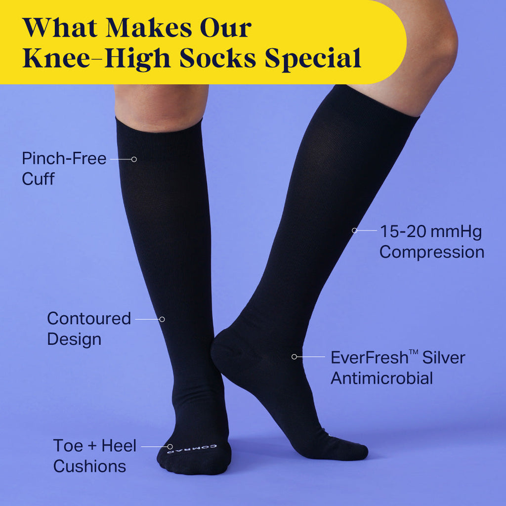 Knee-High Compression Socks — Black