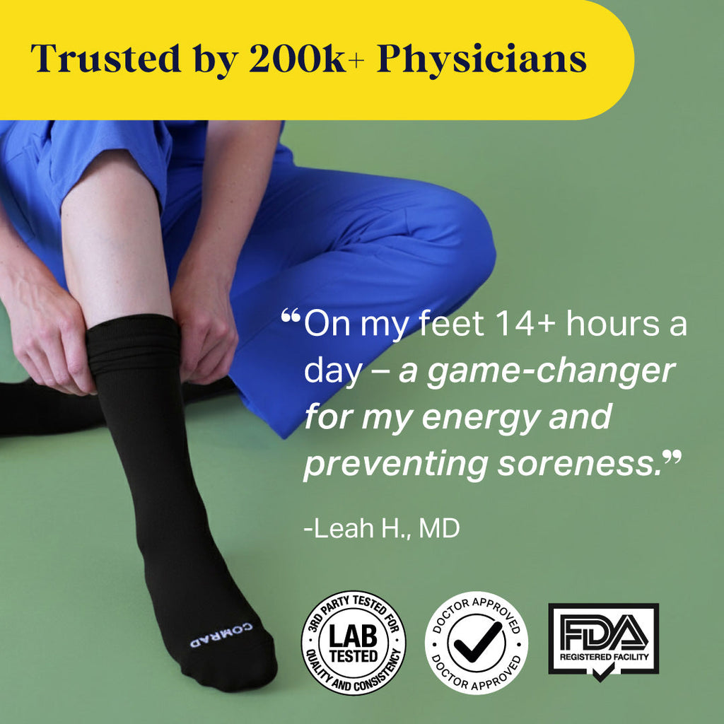 Knee-High Compression Socks — Black