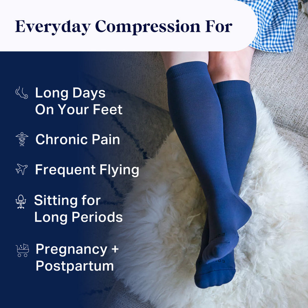 Knee-High Compression Socks — Black