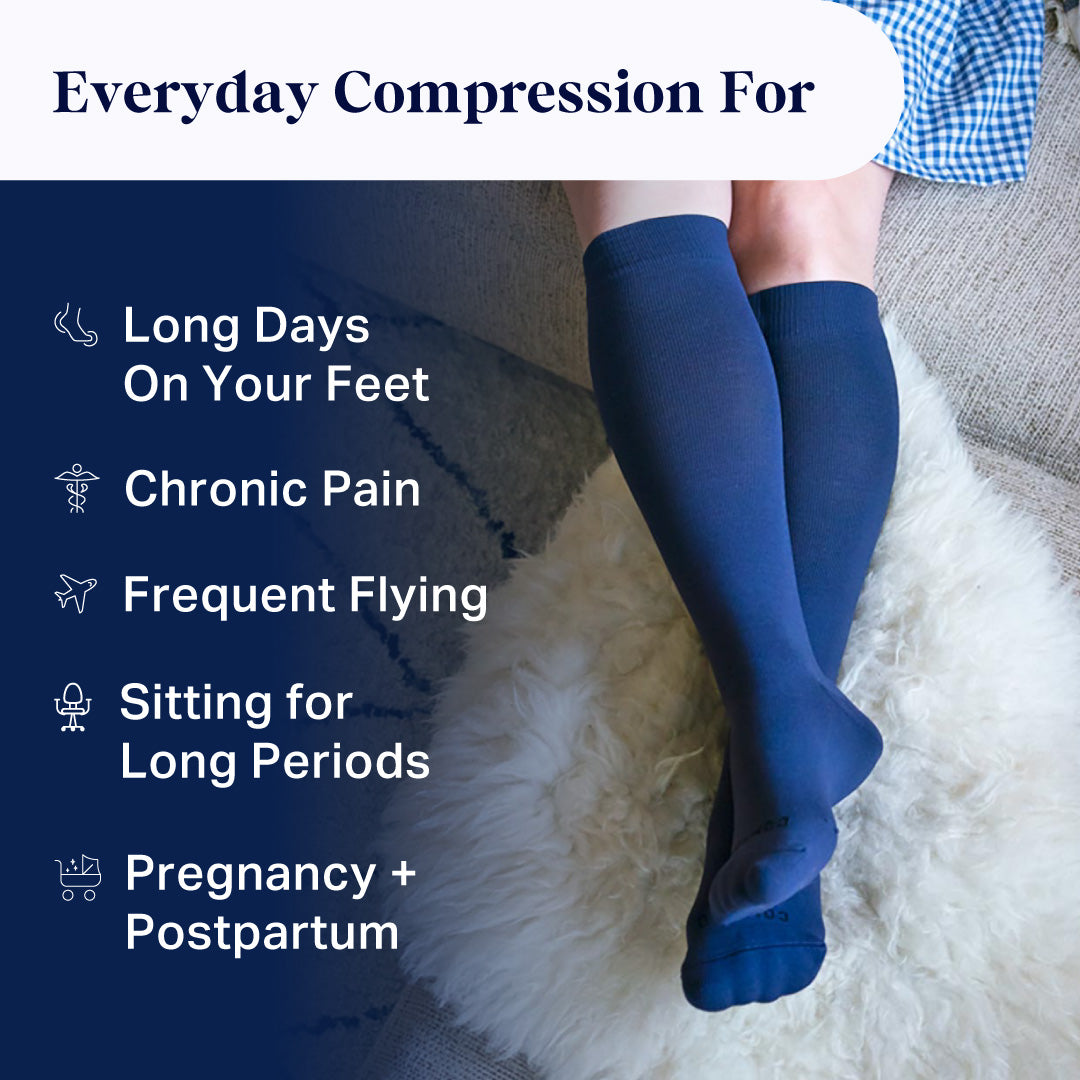 Knee-High Compression Socks — Black