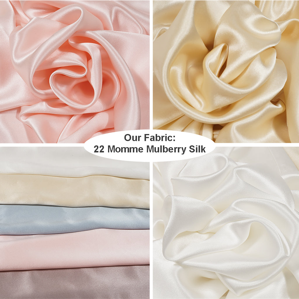 Mulberry Silk Pillowcase Pair – 22 Momme, Zipper Closure, Cream