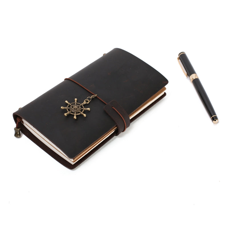 Rustic Leather Journal with Brass Hardware