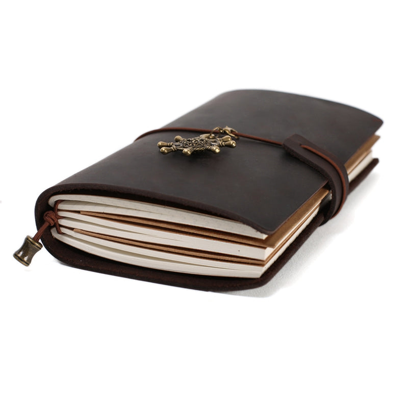 Rustic Leather Journal with Brass Hardware