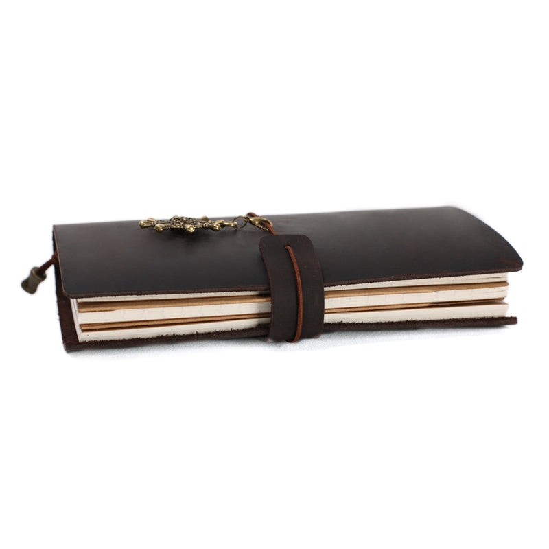 Rustic Leather Journal with Brass Hardware