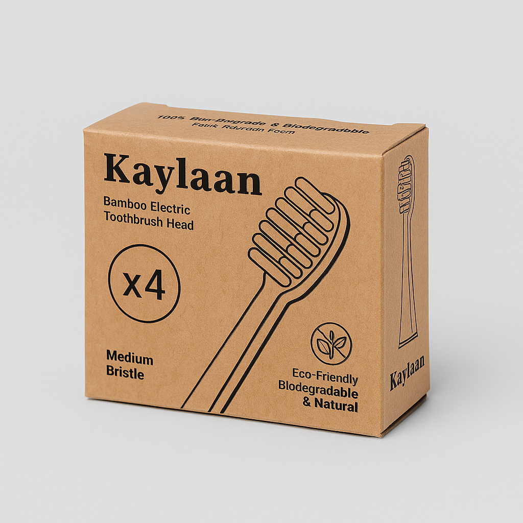 Kaylaan Bamboo Toothbrush Heads – 4-Pack