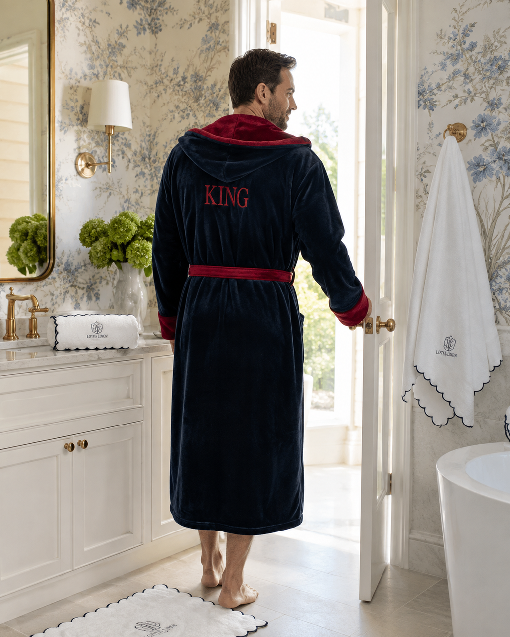 Men's Hooded Plush Robe – Ultra-Soft Microfiber