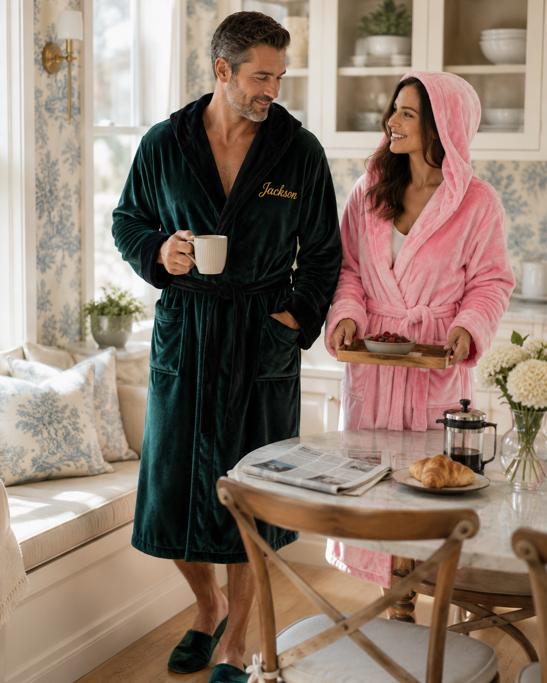 Men's Hooded Plush Robe – Ultra-Soft Microfiber
