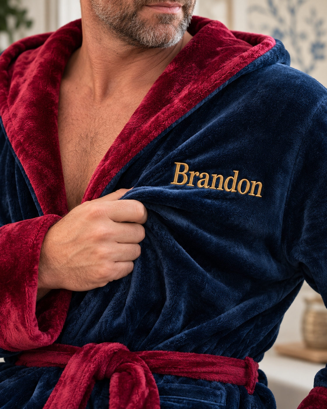 Men's Hooded Plush Robe – Ultra-Soft Microfiber