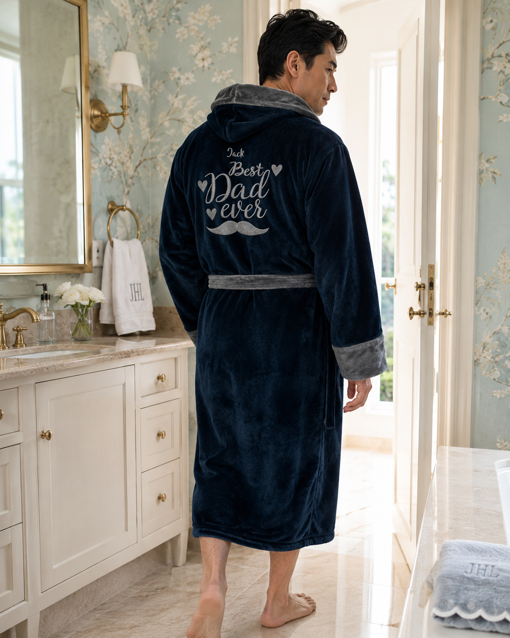 Men's Hooded Plush Robe – Ultra-Soft Microfiber