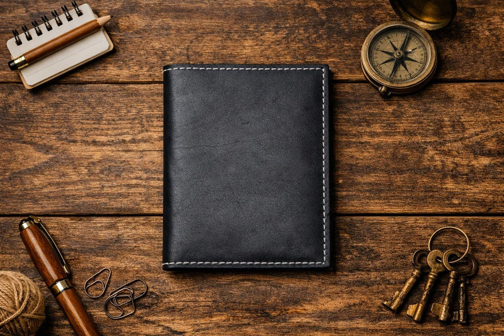 The Study — Leather Journal, Pen & Candle Gift Set
