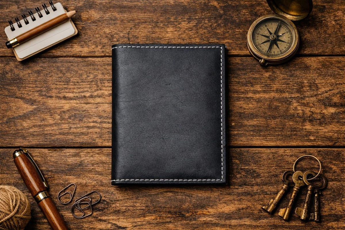 The Study — Leather Journal, Pen & Candle Gift Set