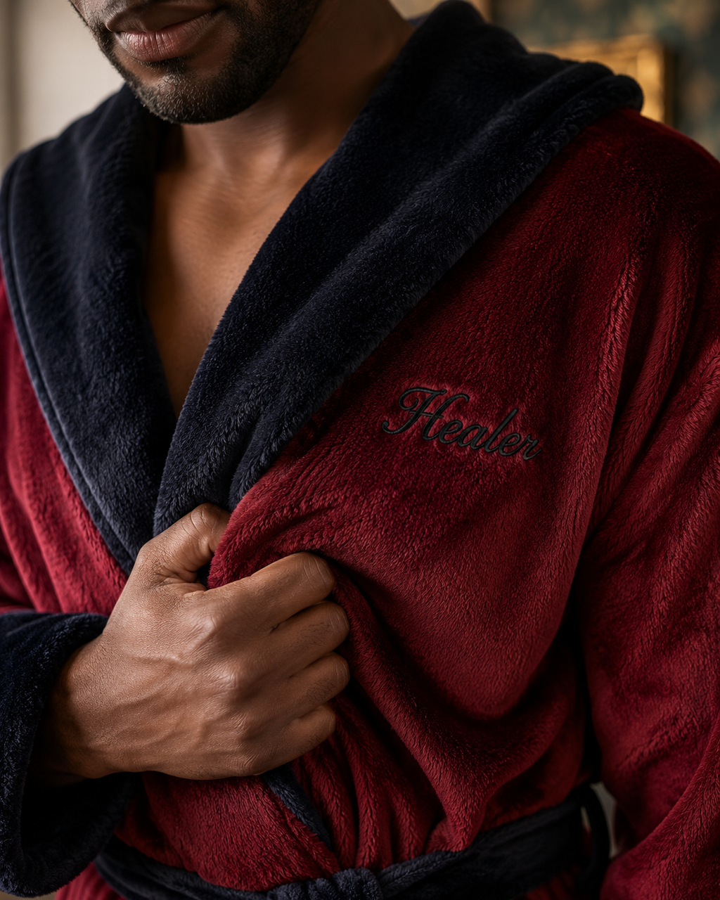 Men's Hooded Plush Robe – Ultra-Soft Microfiber