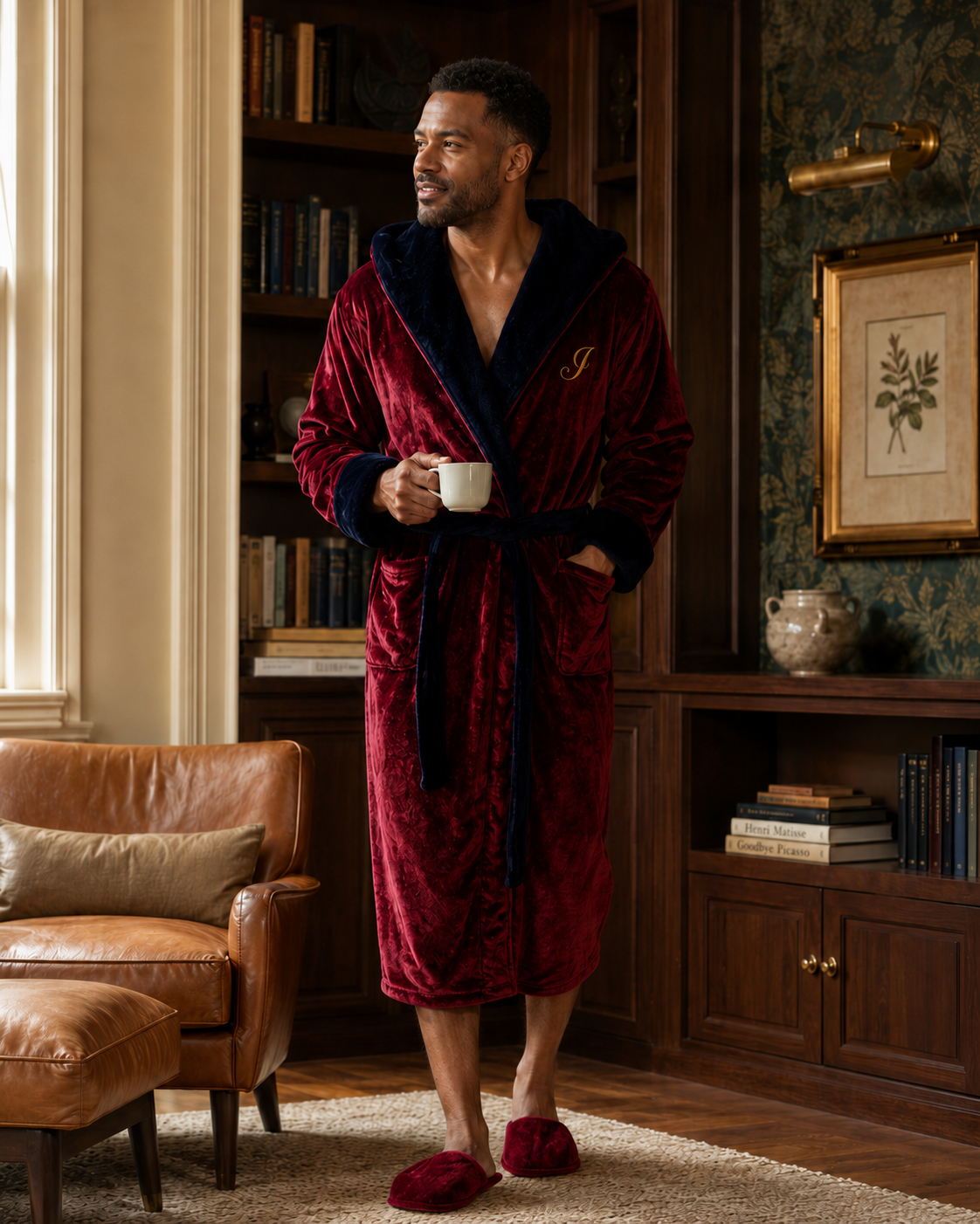 Men's Hooded Plush Robe – Ultra-Soft Microfiber