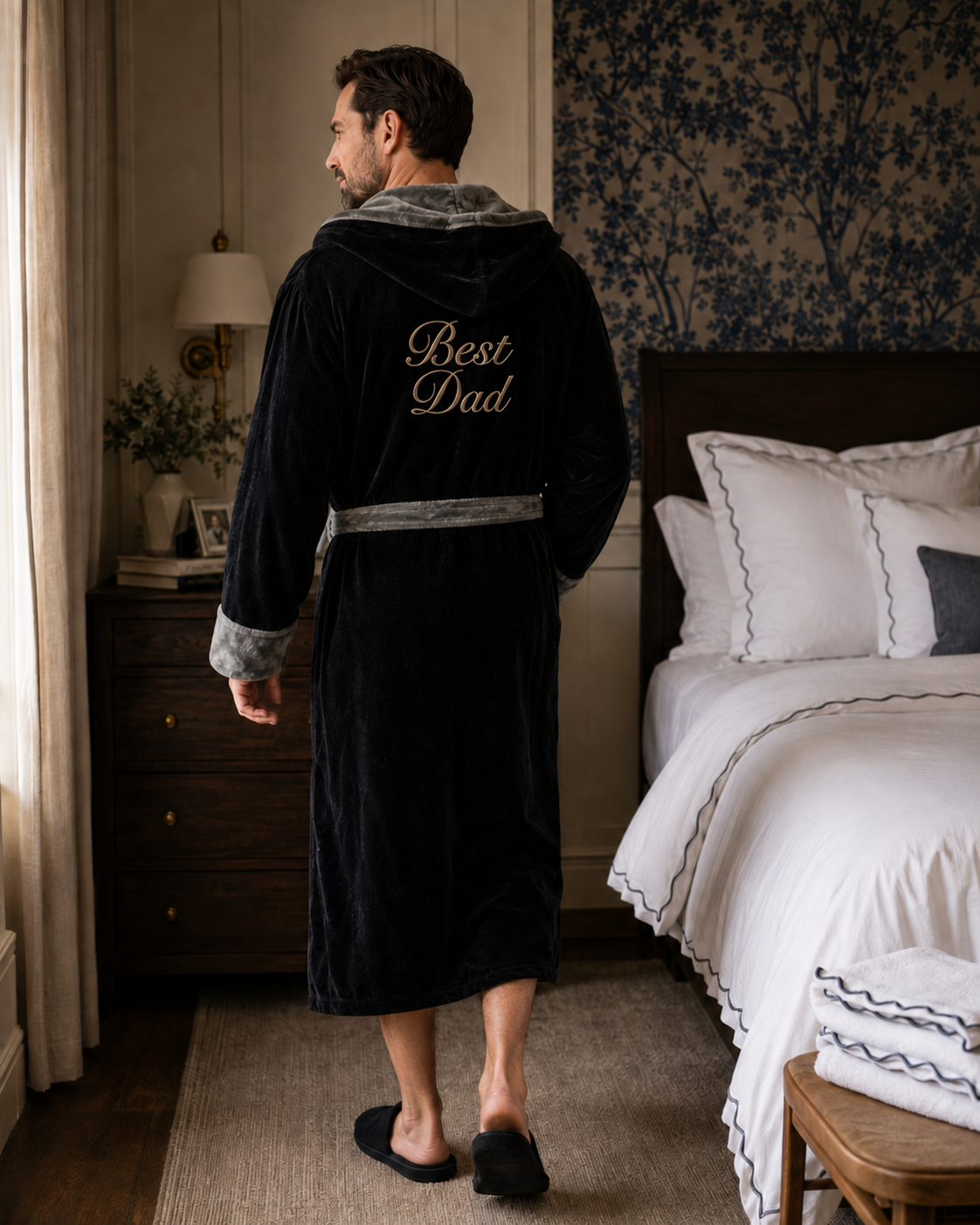 Men's Hooded Plush Robe – Ultra-Soft Microfiber