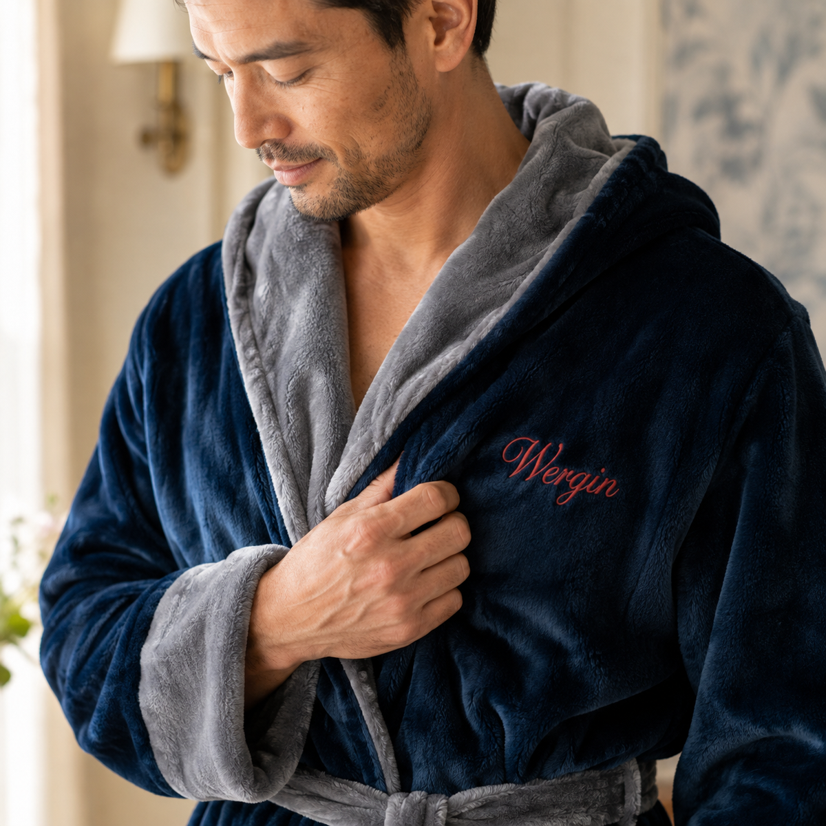 Men's Hooded Plush Robe – Ultra-Soft Microfiber