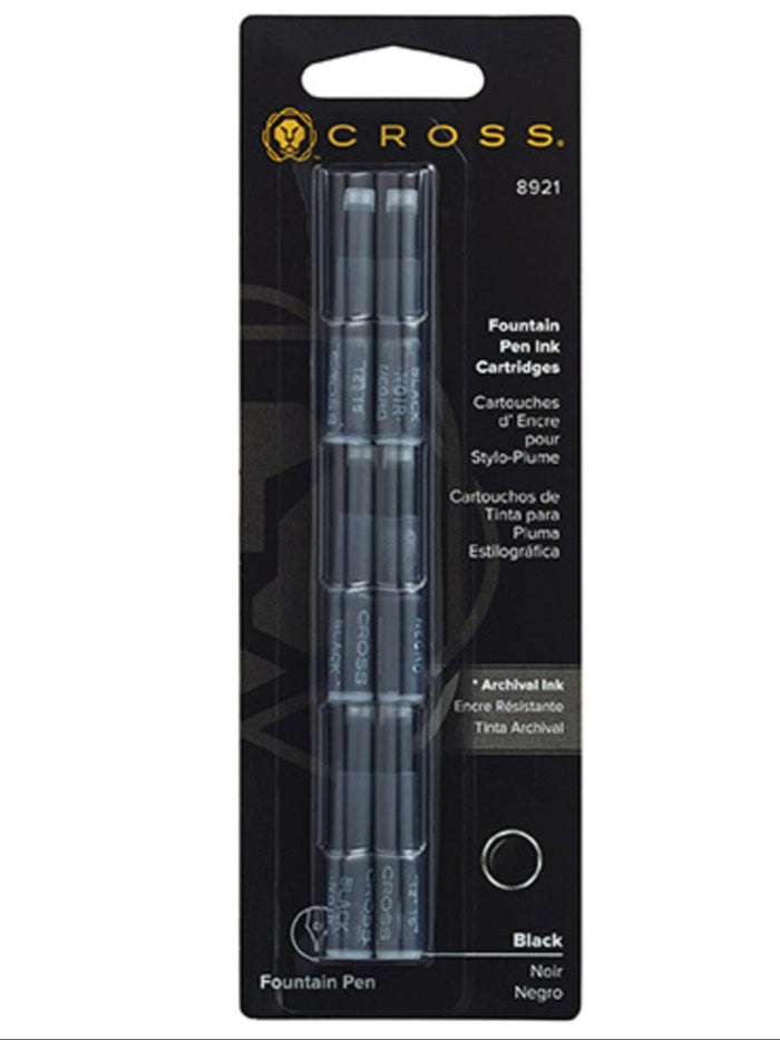 Cross Fountain Pen Ink Cartridges – Black (6-Pack)